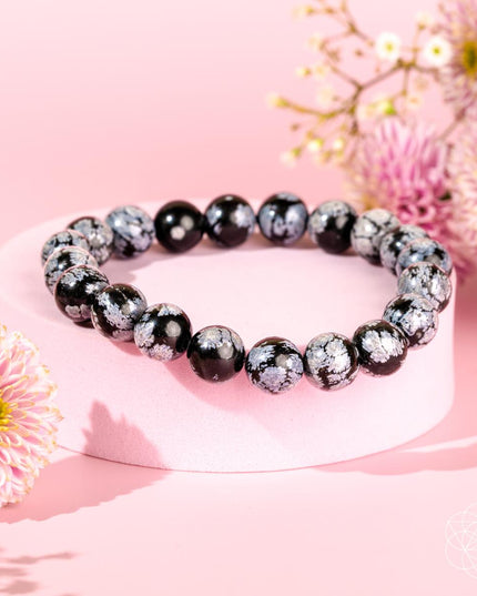 The Pattern Breaker – Snowflake Obsidian Bracelet