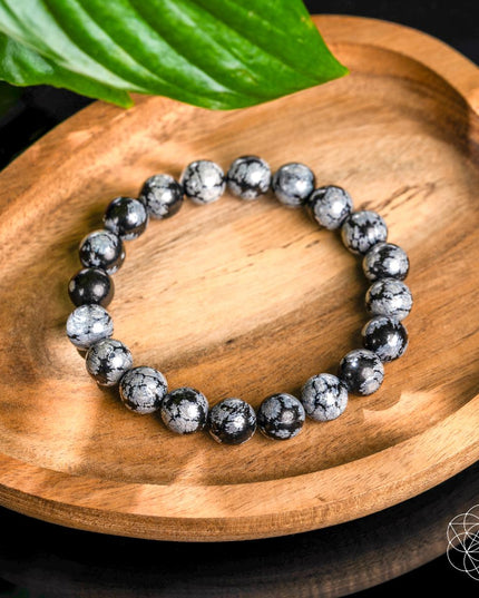 The Pattern Breaker – Snowflake Obsidian Bracelet