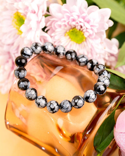 The Pattern Breaker – Snowflake Obsidian Bracelet