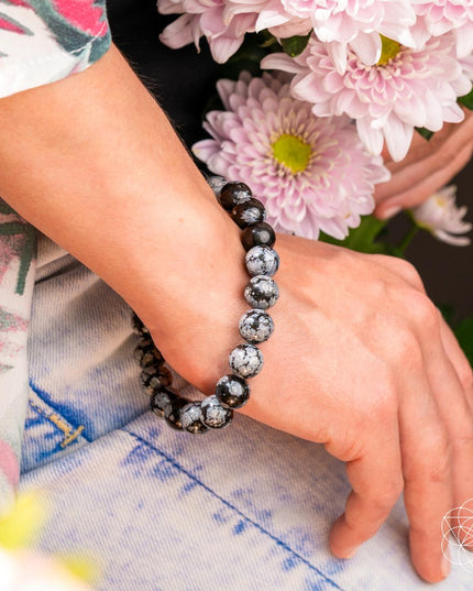 The Pattern Breaker – Snowflake Obsidian Bracelet