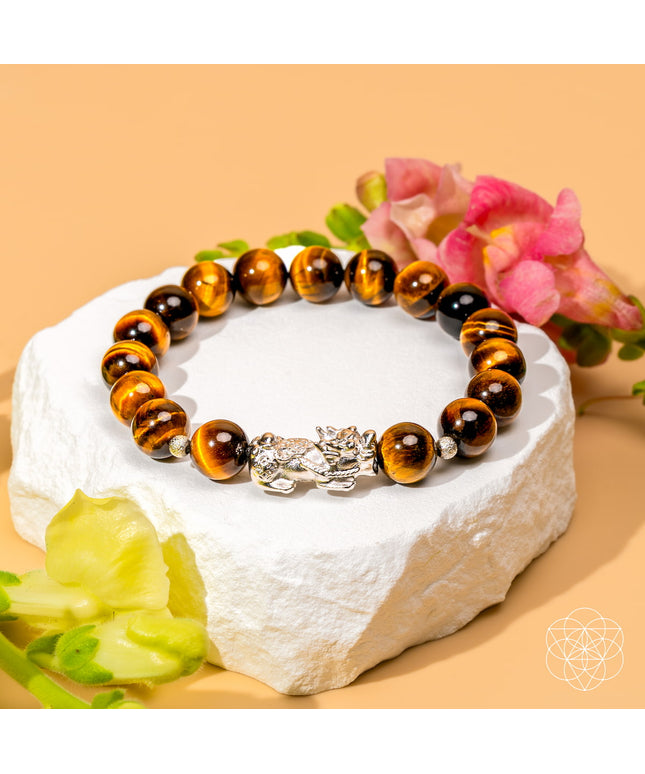 Fortune Flows - Tiger’s Eye & Pixiu Bracelet