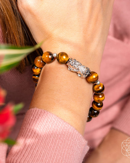 Fortune Flows - Tiger’s Eye & Pixiu Bracelet