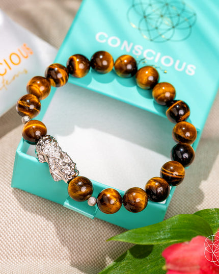 Fortune Flows - Tiger’s Eye & Pixiu Bracelet