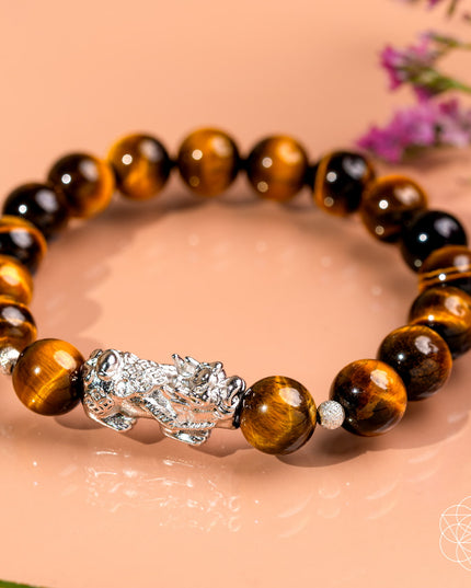 Fortune Flows - Tiger’s Eye & Pixiu Bracelet