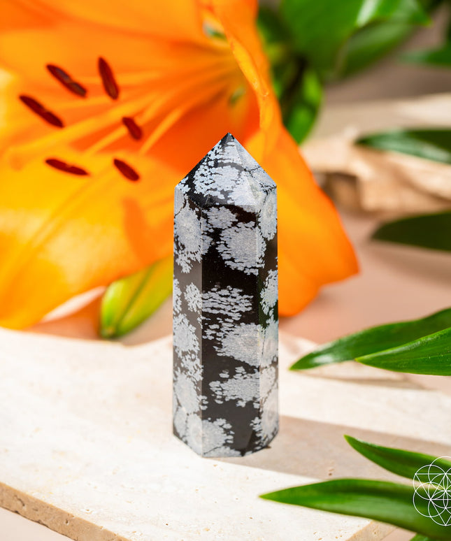 Spiritual Bodyguard - Snowflake Obsidian Point