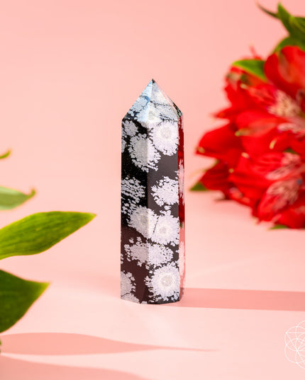 Spiritual Bodyguard - Snowflake Obsidian Point
