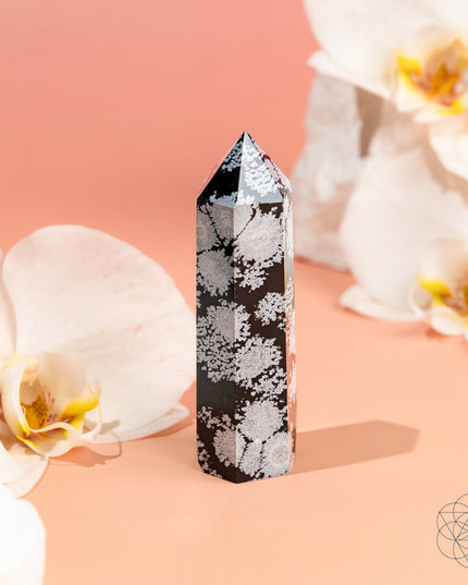 Spiritual Bodyguard - Snowflake Obsidian Point