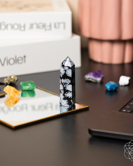 Spiritual Bodyguard - Snowflake Obsidian Point
