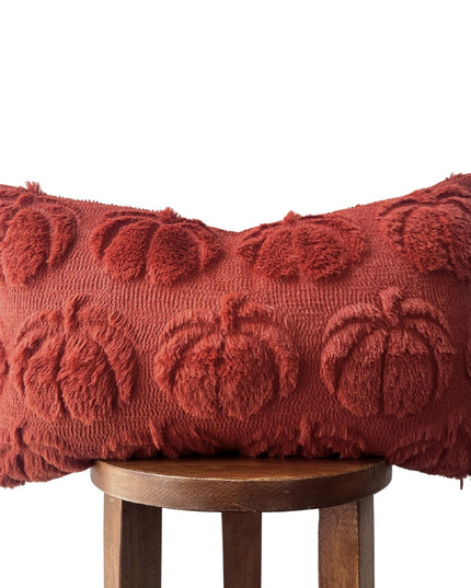 Dark Rust Pumpkin Lumbar Pillow Cover