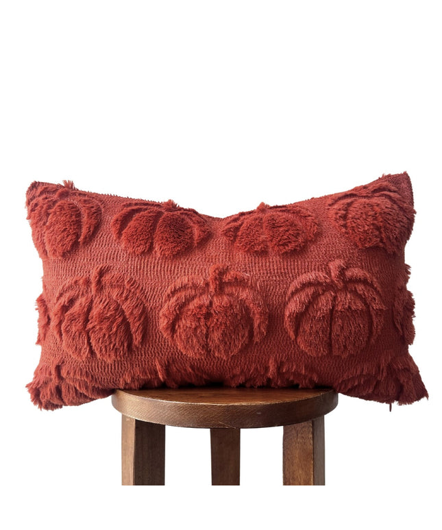 Dark Rust Pumpkin Lumbar Pillow Cover