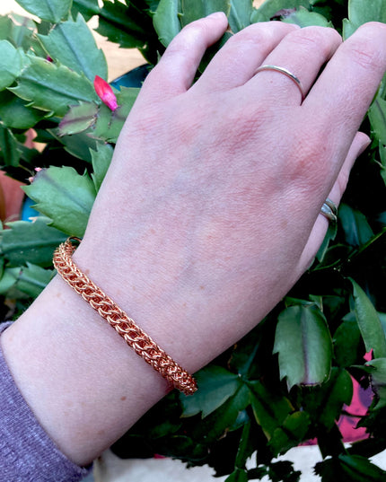 Foxtail Chainmaille Bracelet in Copper