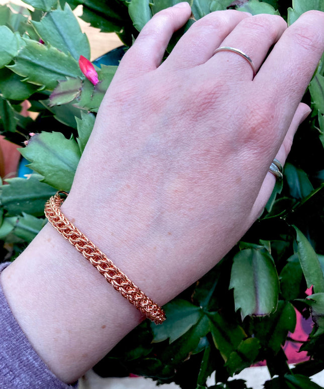 Foxtail Chainmaille Bracelet in Copper