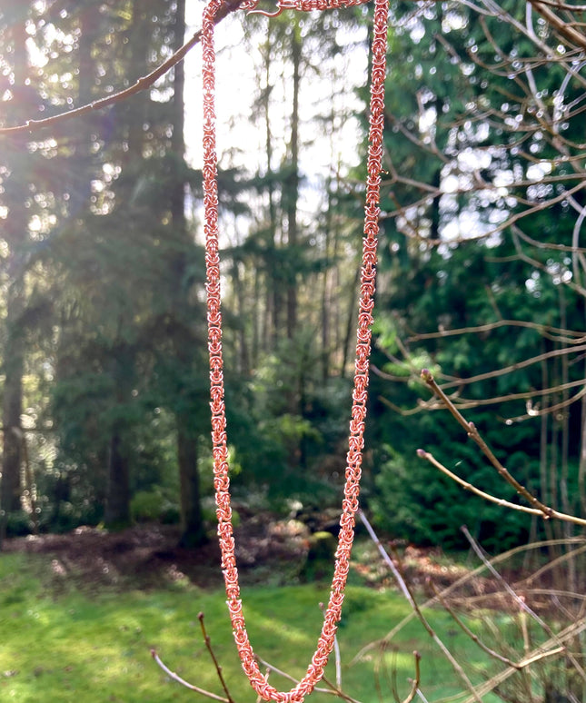 Delicate Byzantine Chainmaille Necklace in Copper