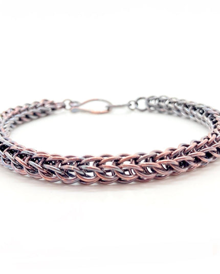 Foxtail Chainmaille Bracelet in Oxidized Copper