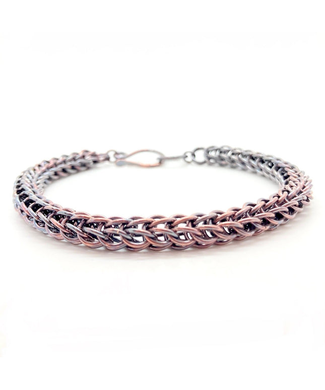 Foxtail Chainmaille Bracelet in Oxidized Copper