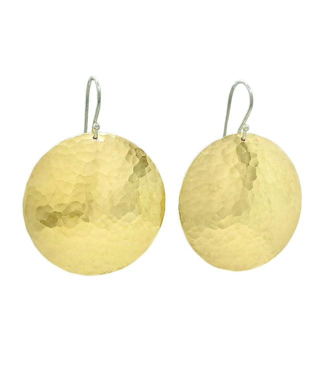 Full Moon Earrings in Brass | Moon Phase Earrings