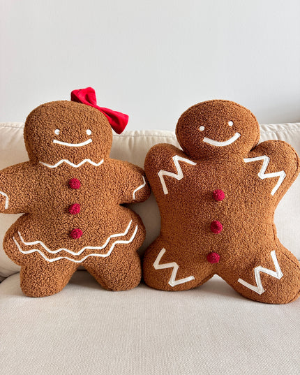 Gingerbread Man & Girl Holiday Pillow Set