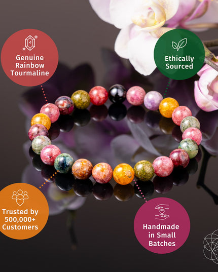 The Spiral Breaker - Rainbow Tourmaline Bracelet