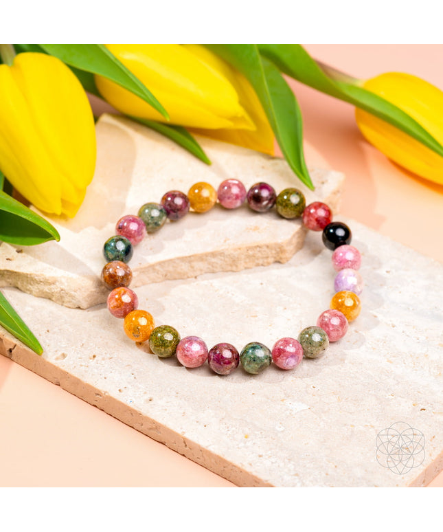 The Spiral Breaker - Rainbow Tourmaline Bracelet
