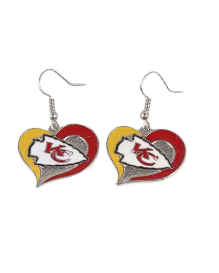 Football Team Logo Heart Earrings –  Game Day Accessories & Gift for Sports Fan