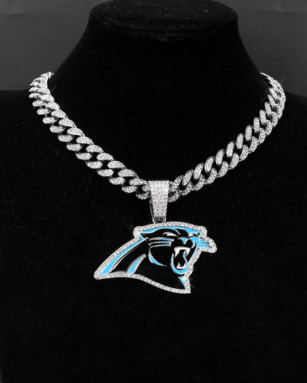 Sports Customized LOGO Pendant Necklace with Iced Out Cuban Chains for Football Fans Birthday Gifts