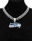 silvery-Seattle Seahawks / Link Chain / 24inches