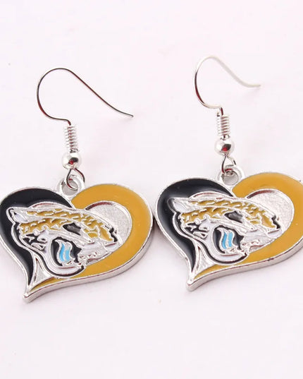 Football Team Logo Heart Earrings –  Game Day Accessories & Gift for Sports Fan