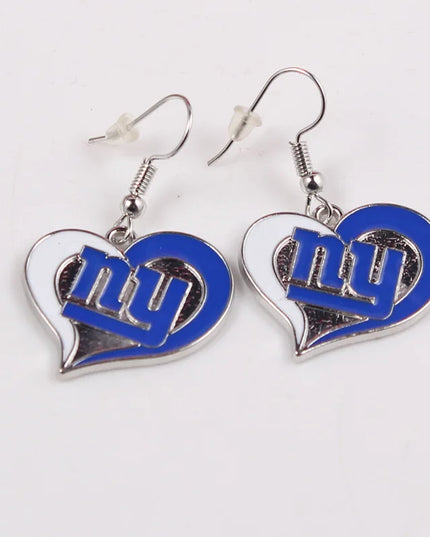 Football Team Logo Heart Earrings –  Game Day Accessories & Gift for Sports Fan