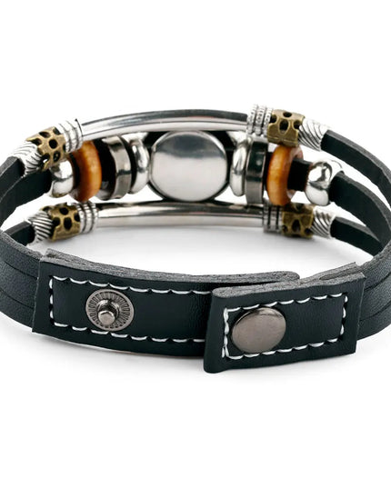 Leather Sports Team Logo Bracelet – Adjustable Fans Wristband Gift for Game Day & Holidays