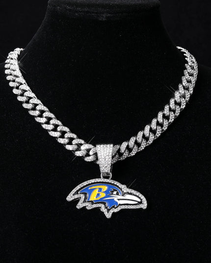 Sports Customized LOGO Pendant Necklace with Iced Out Cuban Chains for Football Fans Birthday Gifts