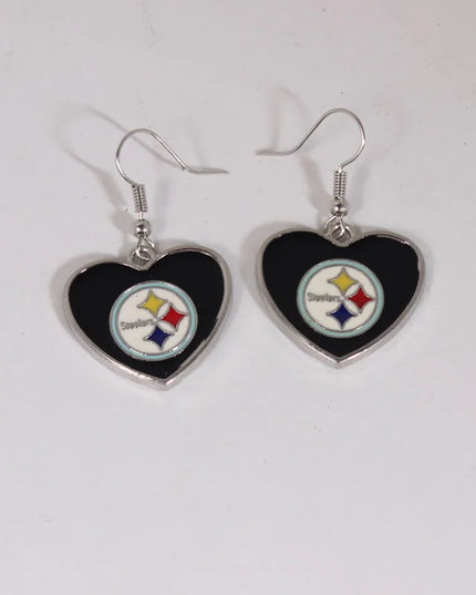 Football Team Logo Heart Earrings –  Game Day Accessories & Gift for Sports Fan