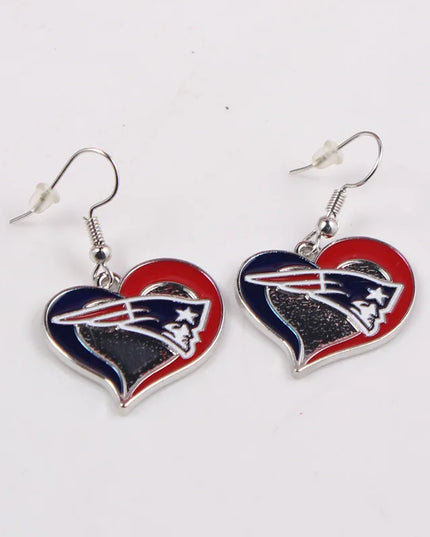 Football Team Logo Heart Earrings –  Game Day Accessories & Gift for Sports Fan