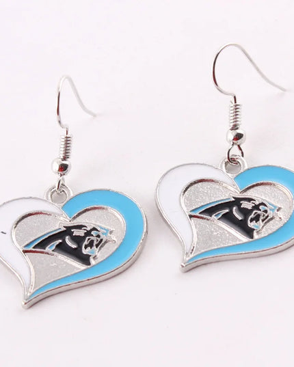 Football Team Logo Heart Earrings –  Game Day Accessories & Gift for Sports Fan