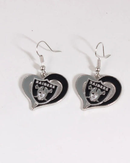Football Team Logo Heart Earrings –  Game Day Accessories & Gift for Sports Fan