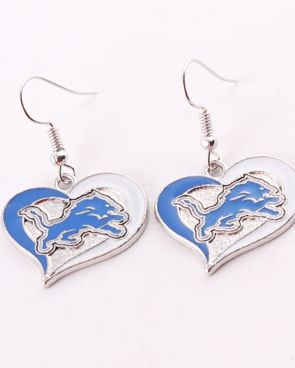 Football Team Logo Heart Earrings –  Game Day Accessories & Gift for Sports Fan