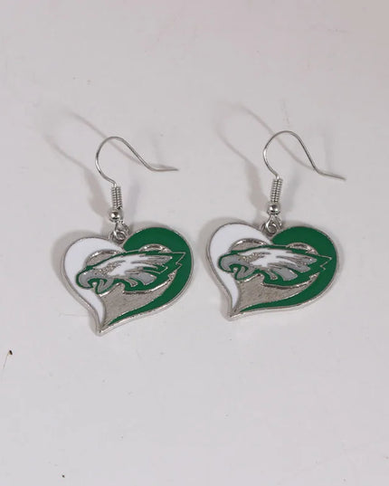 Football Team Logo Heart Earrings –  Game Day Accessories & Gift for Sports Fan