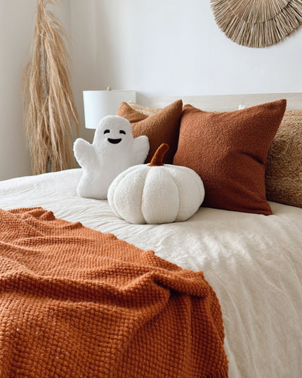 Jumbo Sherpa Cream Pumpkin Pillow