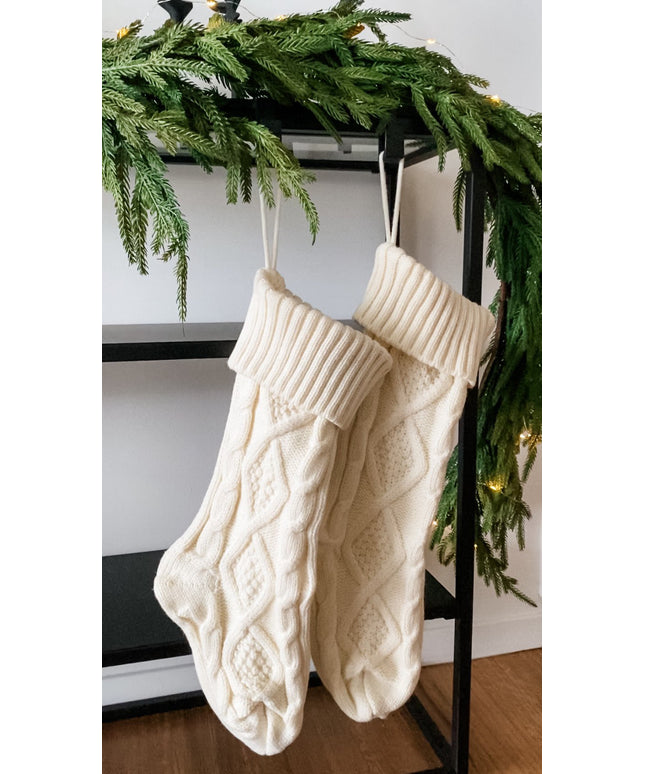 Diamond Knitted Christmas Stocking