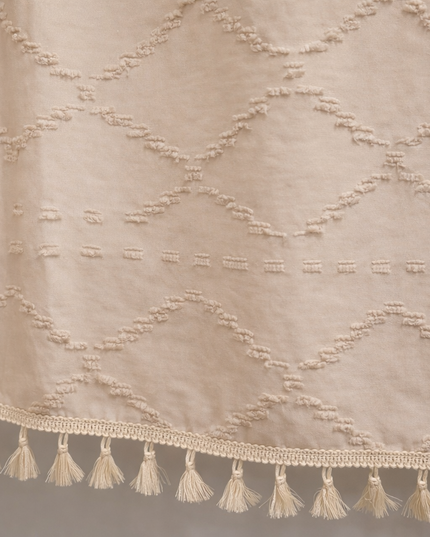 Beige Tufted Shower Curtain