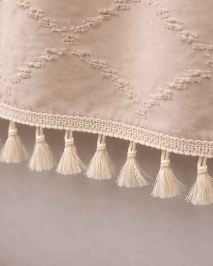 Beige Tufted Shower Curtain