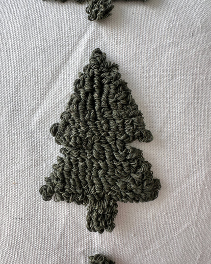 Tufted Christmas Tree Pillow Cover