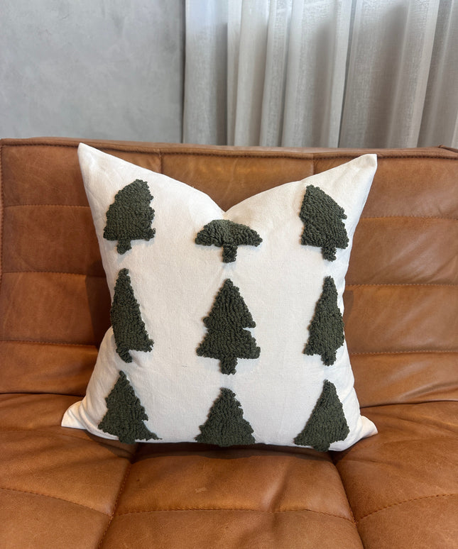 Tufted Christmas Tree Pillow Cover