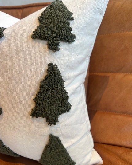 Tufted Christmas Tree Pillow Cover