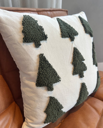 Tufted Christmas Tree Pillow Cover