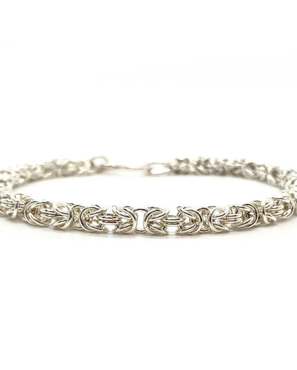 Delicate Byzantine Chainmaille Bracelet in Silver