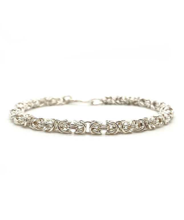 Delicate Byzantine Chainmaille Bracelet in Silver