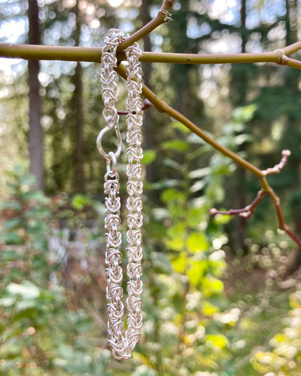 Delicate Byzantine Chainmaille Bracelet in Silver