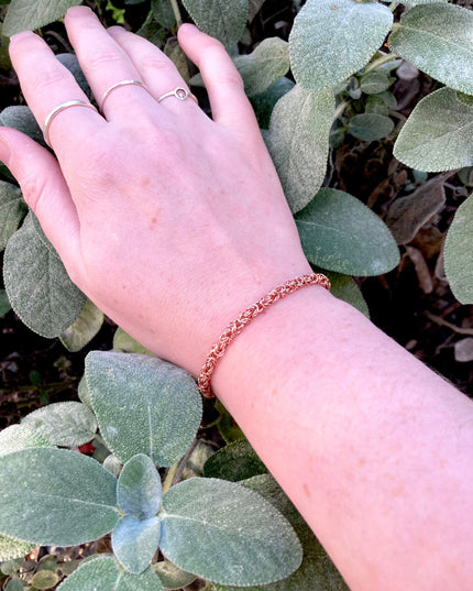Delicate Byzantine Chainmaille Bracelet in Copper