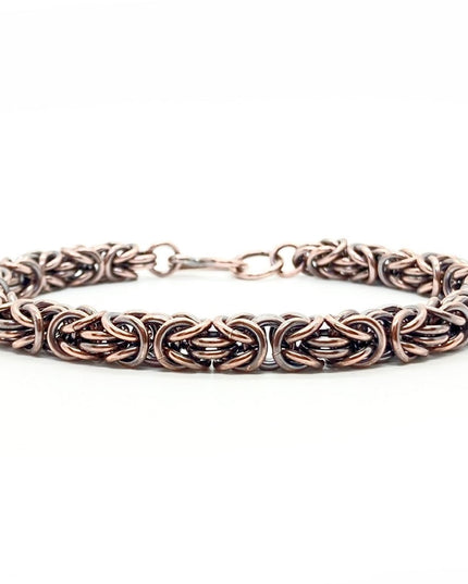 Byzantine Chainmaille Bracelet in Oxidized Copper