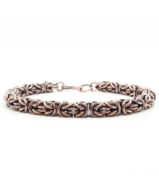 Byzantine Chainmaille Bracelet in Oxidized Copper